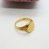 9ct Yellow Gold Essential Gents Signet Ring Vintage 1971 Birmingham Size V UK