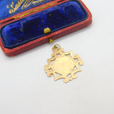 9ct Rose Gold Floral Watch Chain Fob Medal Blank 1912 Chester Antique