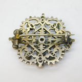 19th Century Austro-Hungarian Silver, Garnet, Pearl, Citrine Brooch Antique c1860