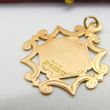 9ct Rose Gold Floral Watch Chain Fob Medal Blank 1912 Chester Antique
