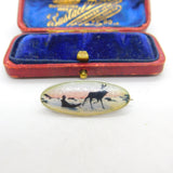 Norwegian Guilloche Enamel Midnight Sun Brooch Aksel Holmsen Sterling Silver