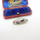 Norwegian Guilloche Enamel Midnight Sun Brooch Aksel Holmsen Sterling Silver