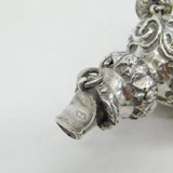 Victorian Sterling Silver & Red Coral Baby Rattle & Teether Antique 1851 Birmingham