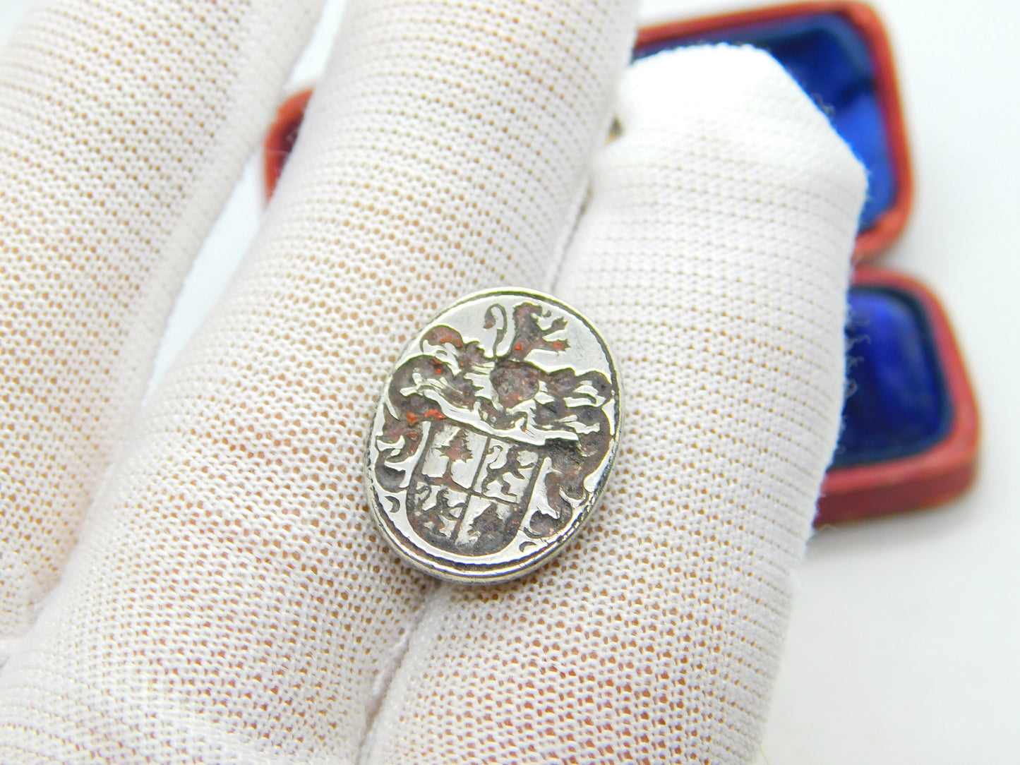 Medieval Sterling Silver Heraldic Coat of Arms Seal Fob Stamp 16th Century