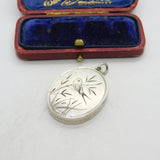 Victorian Sterling Silver Aesthetic Movement Swallow Sweetheart Locket 1880