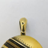 Victorian Sterling Silver Gilt Ivy Leaf Sweetheart Locket Pendant Antique 1881