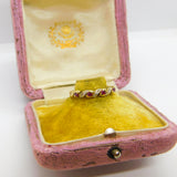 9ct Yellow Gold, Diamond & Ruby Crossover Ring Vintage c1990 Birmingham