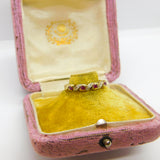 9ct Yellow Gold, Diamond & Ruby Crossover Ring Vintage c1990 Birmingham
