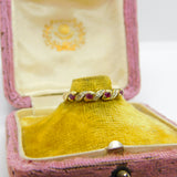 9ct Yellow Gold, Diamond & Ruby Crossover Ring Vintage c1990 Birmingham