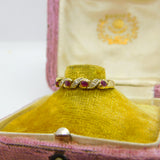 9ct Yellow Gold, Diamond & Ruby Crossover Ring Vintage c1990 Birmingham