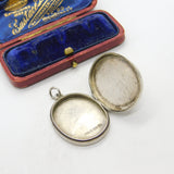 Victorian Sterling Silver Aesthetic Movement Swallow Sweetheart Locket 1880