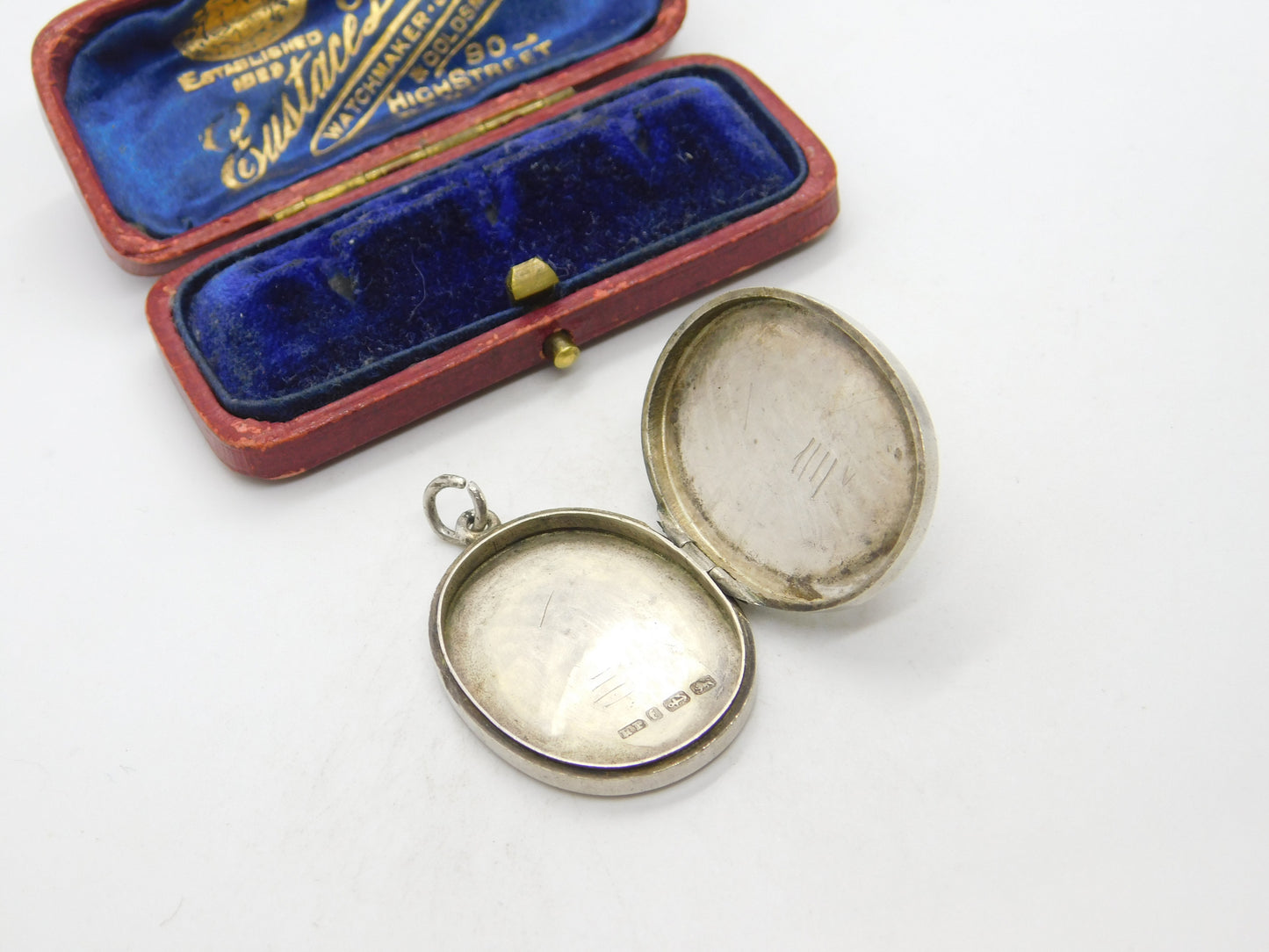 Victorian Sterling Silver Aesthetic Movement Swallow Sweetheart Locket 1880