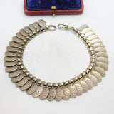 Victorian Sterling Silver Aesthetic Floral Pattern Tassel Bracelet Antique c1900