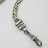 Victorian Sterling Silver Long Guard Muff Chain Antique c1860 132cm Length