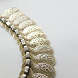 Victorian Sterling Silver Aesthetic Floral Pattern Tassel Bracelet Antique c1900