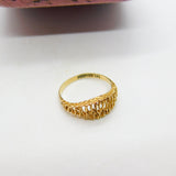 9ct Yellow Gold Textured Bark Form Modernist Ring 1973 Birmingham Vintage