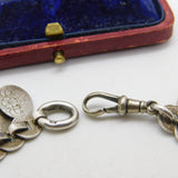Victorian Sterling Silver Aesthetic Floral Pattern Tassel Bracelet Antique c1900