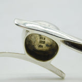 Sterling Silver, 18ct Gold & Doublet Opal Studio Bangle Bracelet Vintage