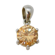 9ct White Gold Brilliant Cut 2ct Imperial Topaz Drop Pendant Vintage Sheffield