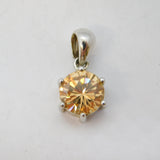 9ct White Gold Brilliant Cut 2ct Imperial Topaz Drop Pendant Vintage Sheffield