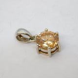 9ct White Gold Brilliant Cut 2ct Imperial Topaz Drop Pendant Vintage Sheffield