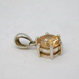 9ct White Gold Brilliant Cut 2ct Imperial Topaz Drop Pendant Vintage Sheffield