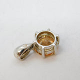 9ct White Gold Brilliant Cut 2ct Imperial Topaz Drop Pendant Vintage Sheffield