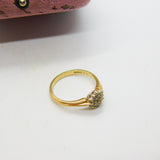 9ct Yellow Gold Diamond Set Floral Cluster Ring 1995 Birmingham Size N UK