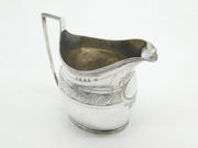 George III Sterling Silver Floral Pattern Cream Jug Antique 1800 London