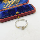 9ct White Gold Diamond Set Daisy Cluster Crossover Ring Vintage c1990