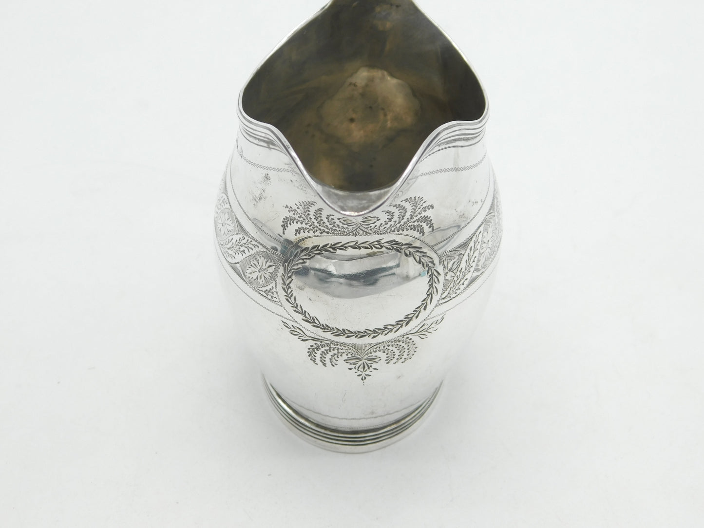 George III Sterling Silver Floral Pattern Cream Jug Antique 1800 London