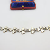 Lucky Shamrock Connemara Marble in Sterling Silver Bracelet Antique c1920