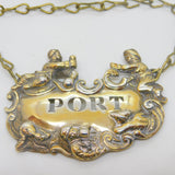 George III Brass Novelty Pub Tavern Pattern Port Decanter Label Antique c1820