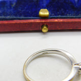9ct White Gold Diamond Set Daisy Cluster Crossover Ring Vintage c1990
