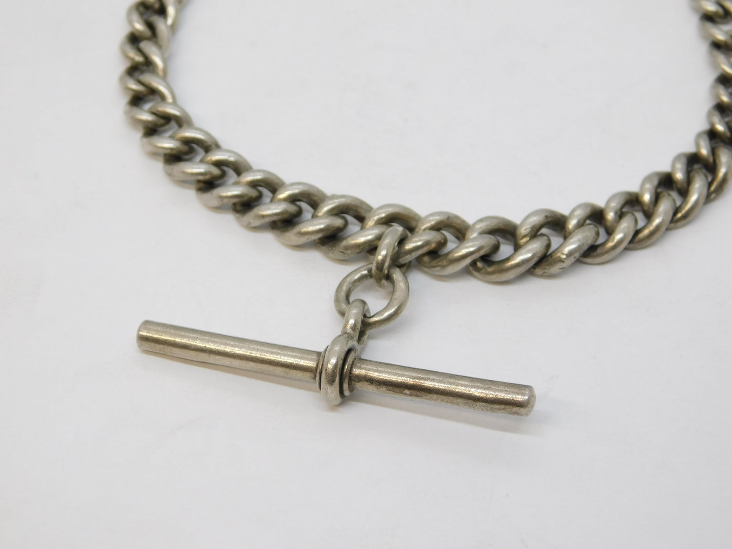 Edwardian Sterling Silver Graduated Watch Chain Bracelet Antique 1903 Birmingham