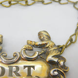 George III Brass Novelty Pub Tavern Pattern Port Decanter Label Antique c1820