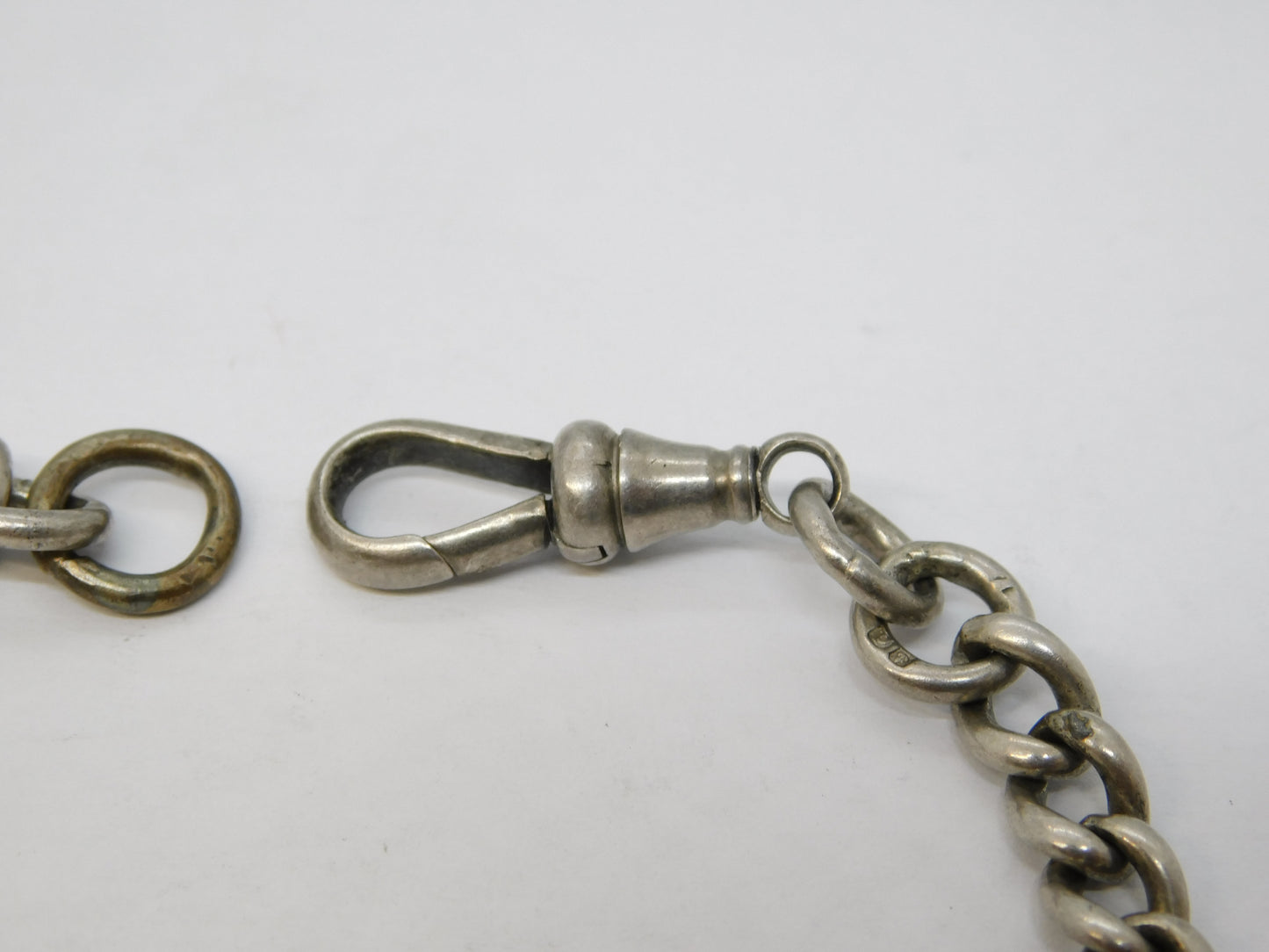 Edwardian Sterling Silver Graduated Watch Chain Bracelet Antique 1903 Birmingham
