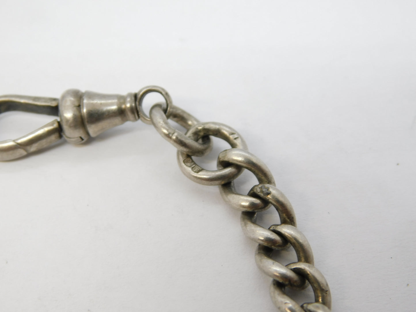 Edwardian Sterling Silver Graduated Watch Chain Bracelet Antique 1903 Birmingham