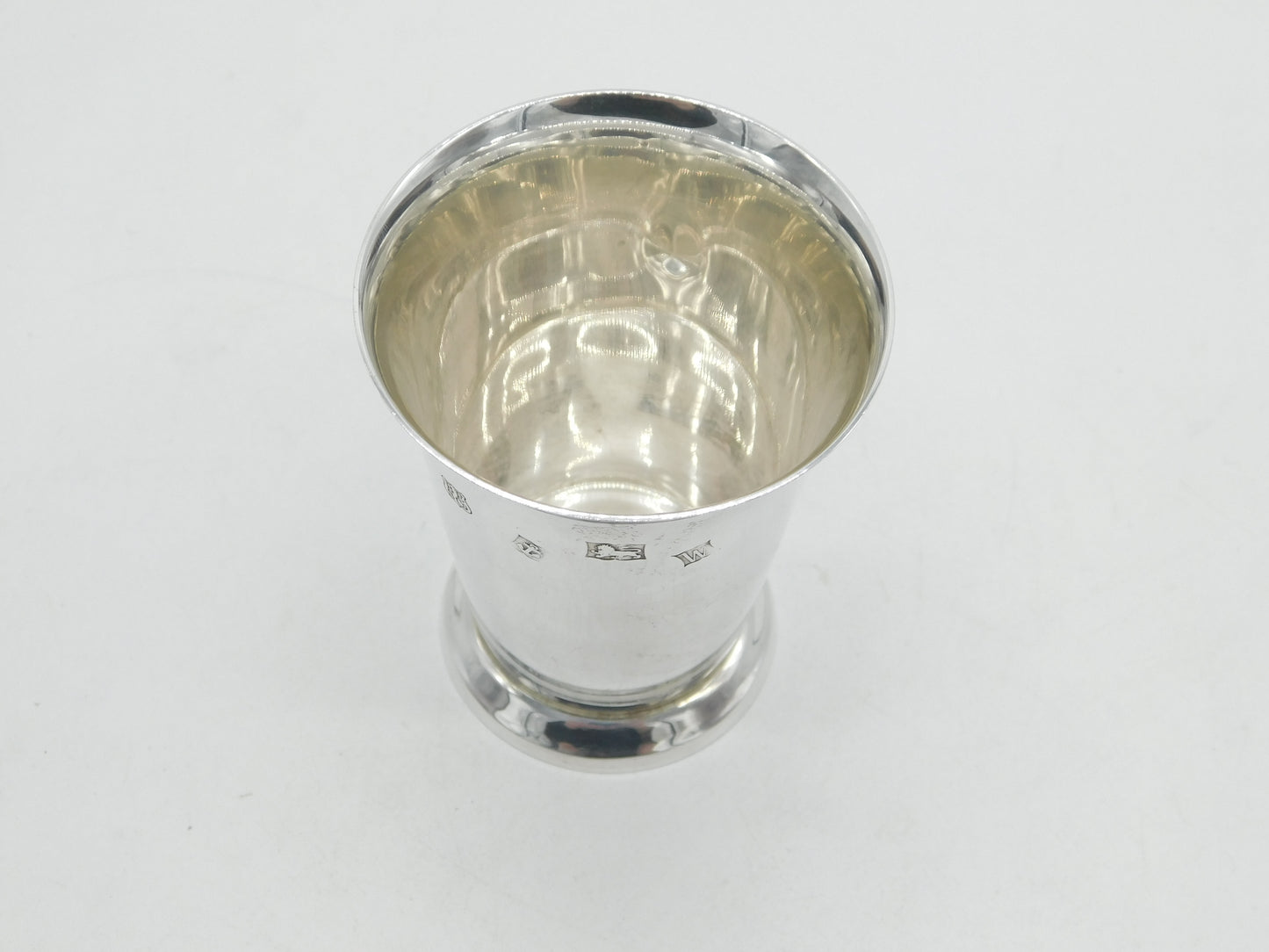 Sterling Silver Minimal Wine Beaker Display Hallmarks Vintage 1971 Birmingham