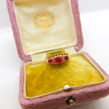 Victorian 9ct Gold, Ruby & Diamond Boat Ring Antique c1890 Chester