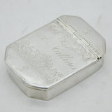 George II Sterling Silver Floral Snuff Box 'A. Mulliner' Antique 1735 London