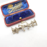 Victorian Sterling Silver Crop, Horn & Horseshoe Brooch 1890 Birmingham
