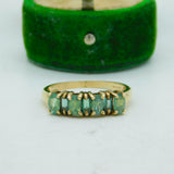 9ct Yellow Gold Baguette Cut Green Topaz Dress Ring Vintage 2005 Birmingham