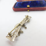 Victorian Sterling Silver Crop, Horn & Horseshoe Brooch 1890 Birmingham