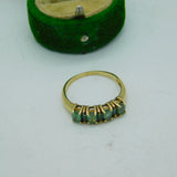 9ct Yellow Gold Baguette Cut Green Topaz Dress Ring Vintage 2005 Birmingham