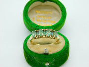 9ct Yellow Gold Baguette Cut Green Topaz Dress Ring Vintage 2005 Birmingham