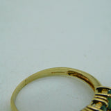 9ct Yellow Gold Baguette Cut Green Topaz Dress Ring Vintage 2005 Birmingham