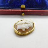 Regency Grand Tour Carved Zeus Classical Cameo in 9ct Gold Mount c1830 Georgian