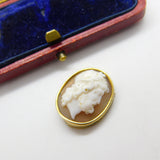 Regency Grand Tour Carved Zeus Classical Cameo in 9ct Gold Mount c1830 Georgian