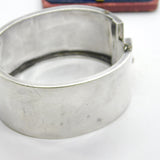 Victorian Aesthetic Movement Swallow & Floral Pattern Cuff Bangle c1890 Antique
